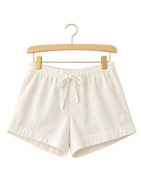 Victoria's Secret Womens White Cotton Sleep Shorts Size XS Drawstring Summer